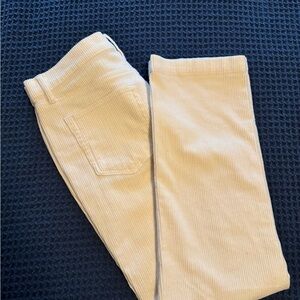 LOFT Ivory/Cream Ankle Corduroy Pants. Wider wale corduroy. Size 29/8 inseam 27”